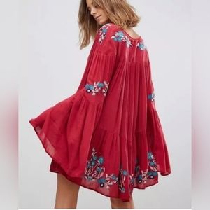 Free People Te Amo Embroidered Dress